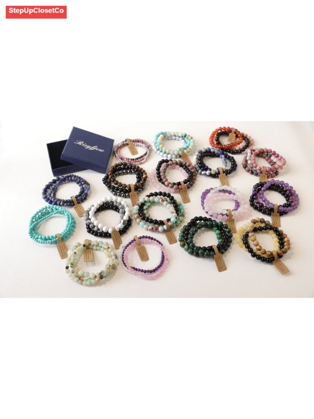 3 PCS Healing Crystal Stretch Bracelets Set Natural Stone Beaded for Women - Picture 6 of 6